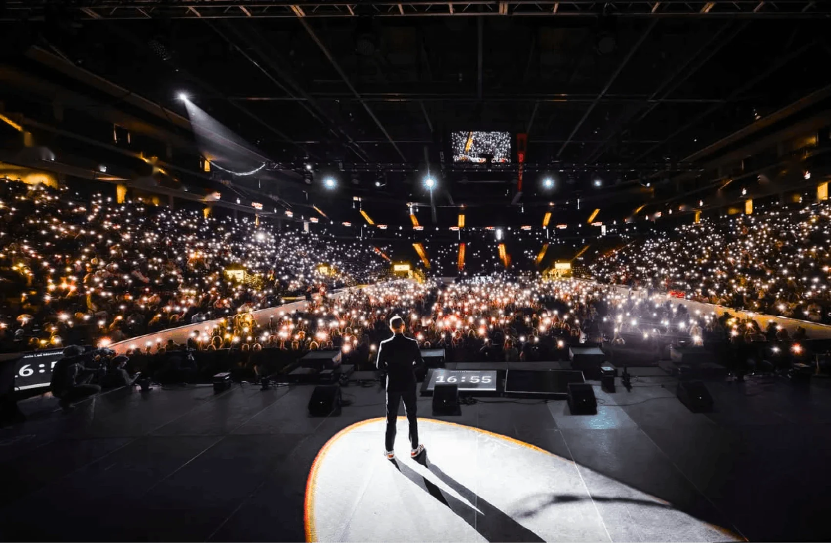The view from the stage at a packed event